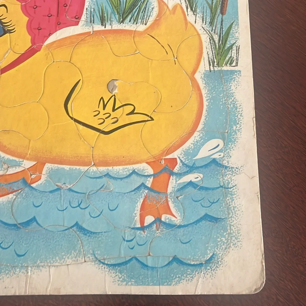 Vintage Whitman 1964 Fuzzy Wuzzy Duck Tray Puzzle; 11.5